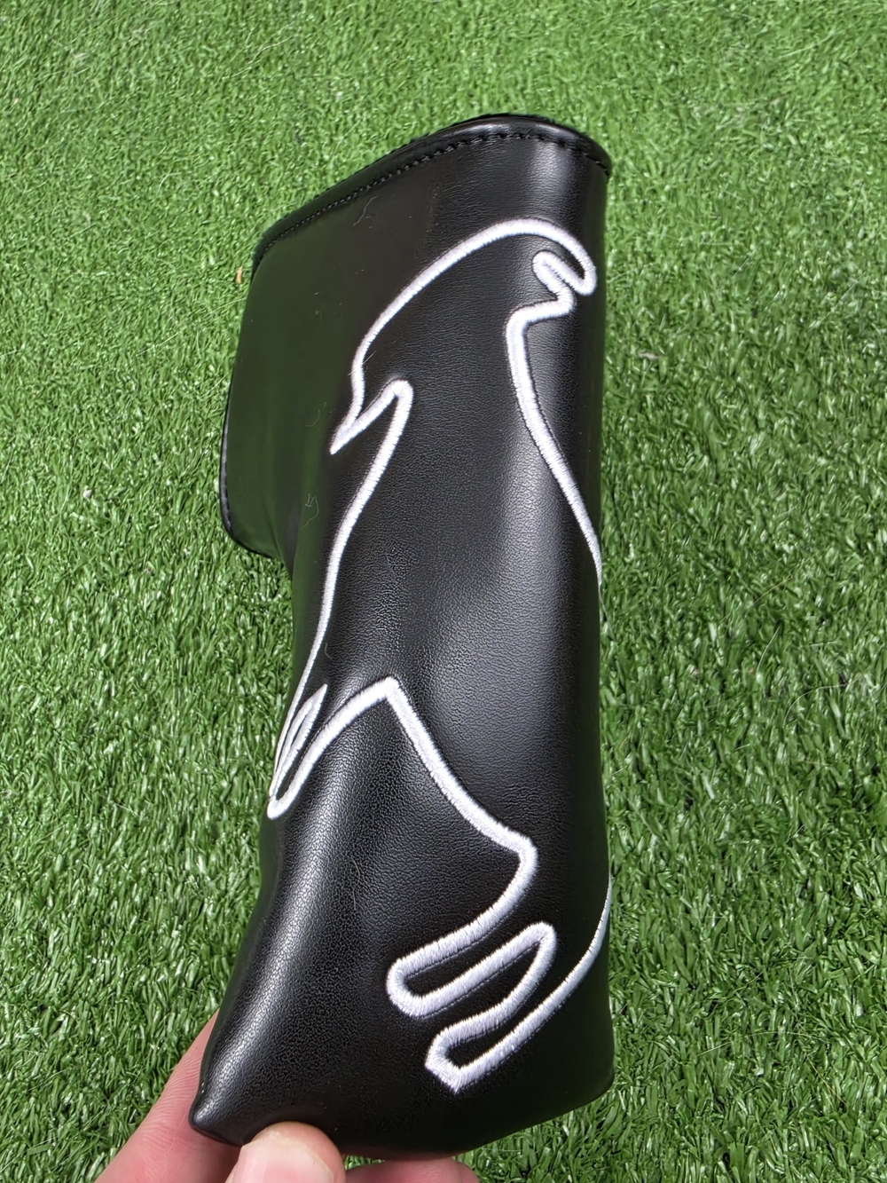 Goated Golf Black Leather Blade OG Headcover Putter Head Cover Magnet Close